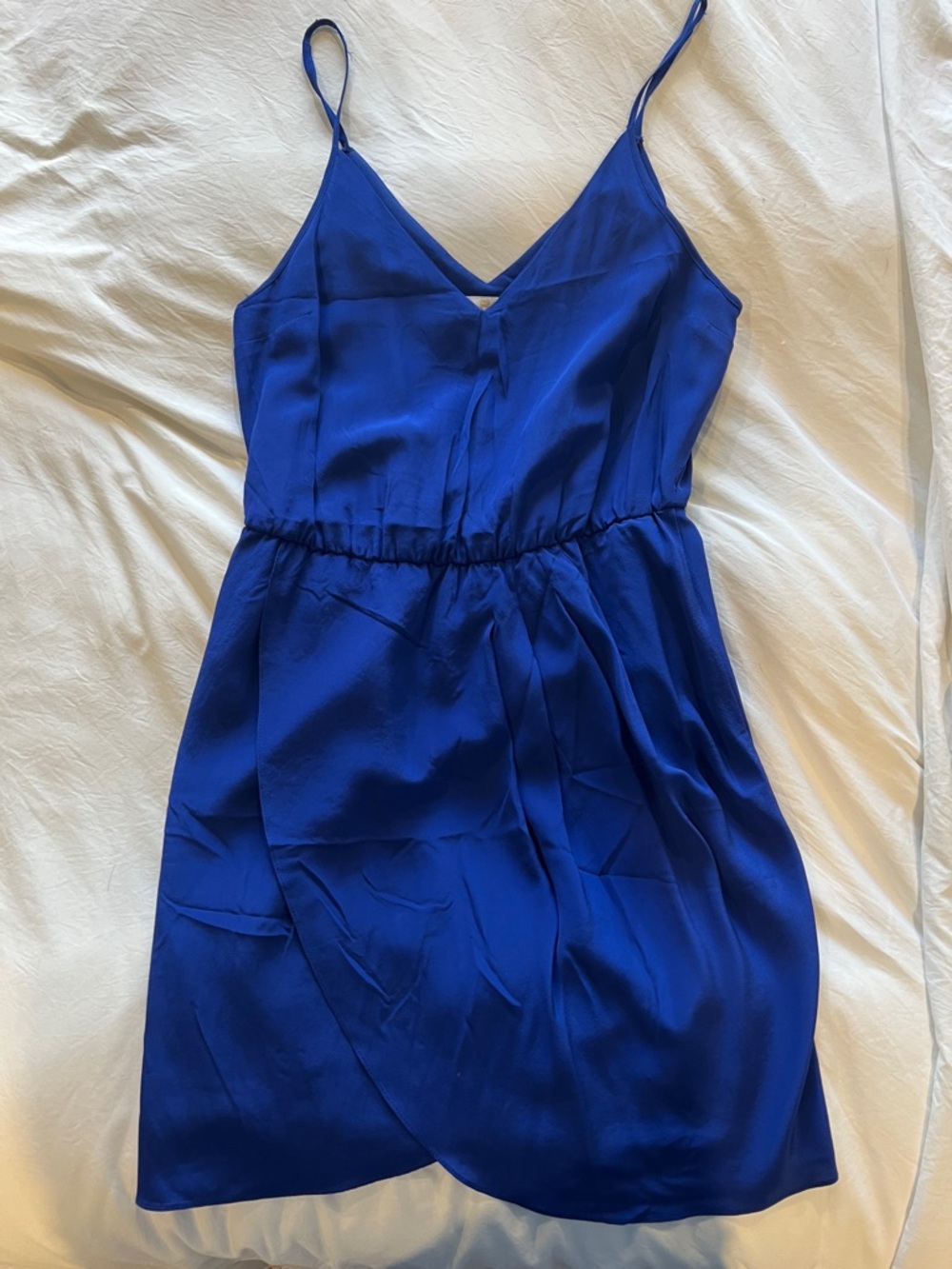 Amanda Uprichard Royal Blue Satin Slip Dress